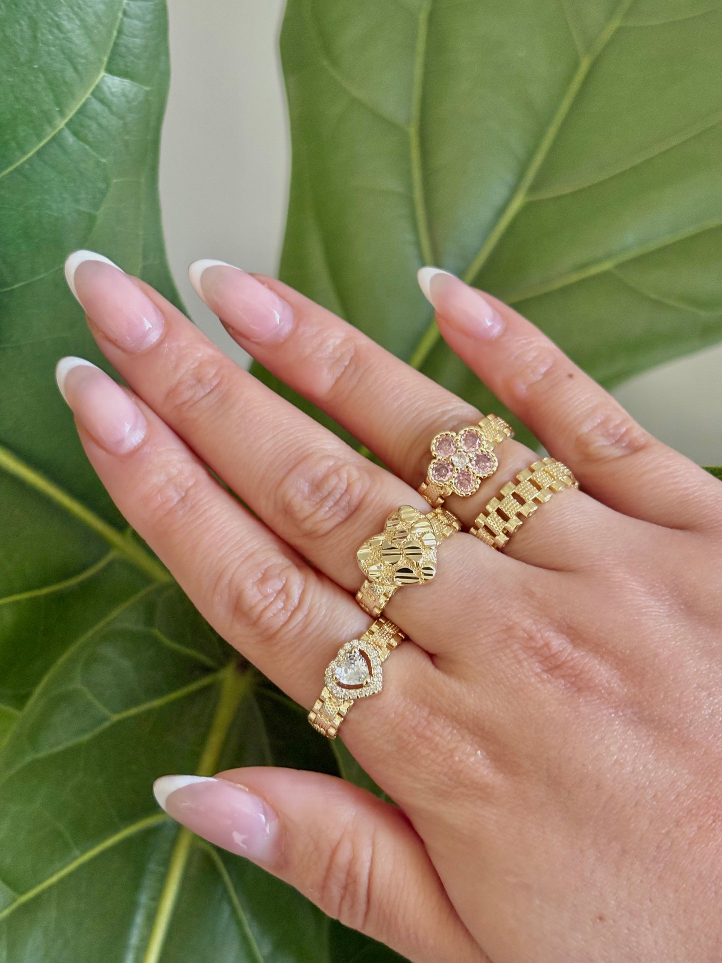 The Luxe Crystal Heart Rollie Gold Filled Ring