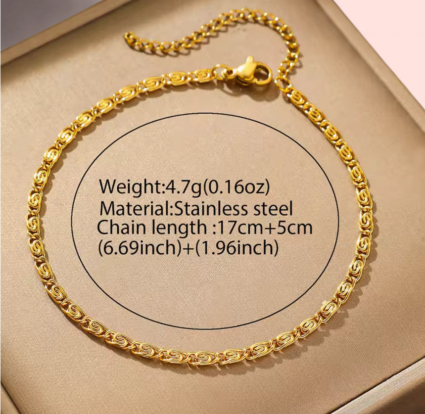 Gold Minimalistic Stainless Steel Bracelet