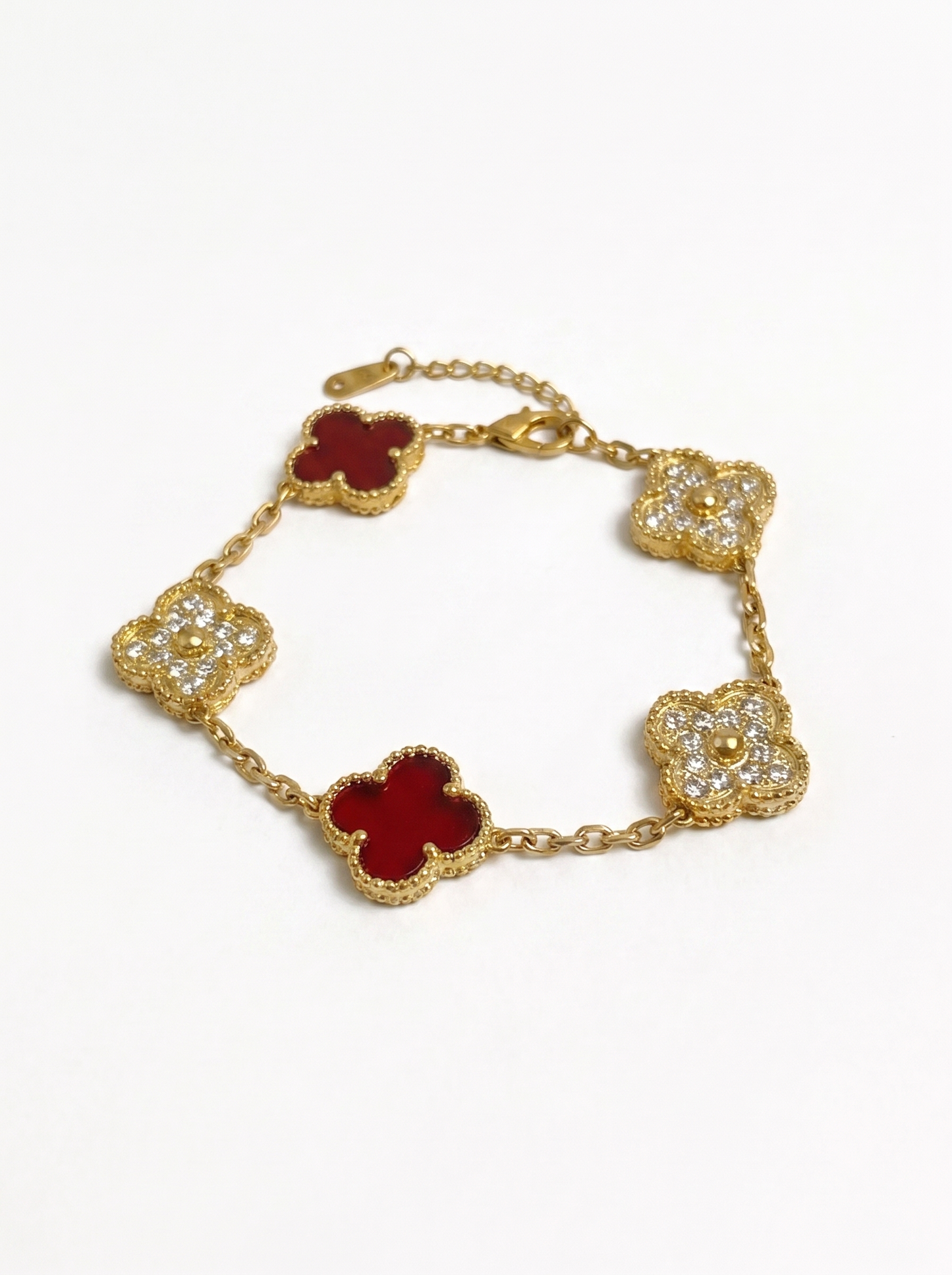Red & Gold Clover Jewelry