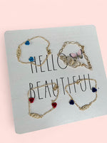 Load image into Gallery viewer, La Virgen Ocean Blue Gold Plated Bracelet
