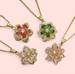 Load image into Gallery viewer, Luxe Zircon Flower Spin Stainless Steel Necklace
