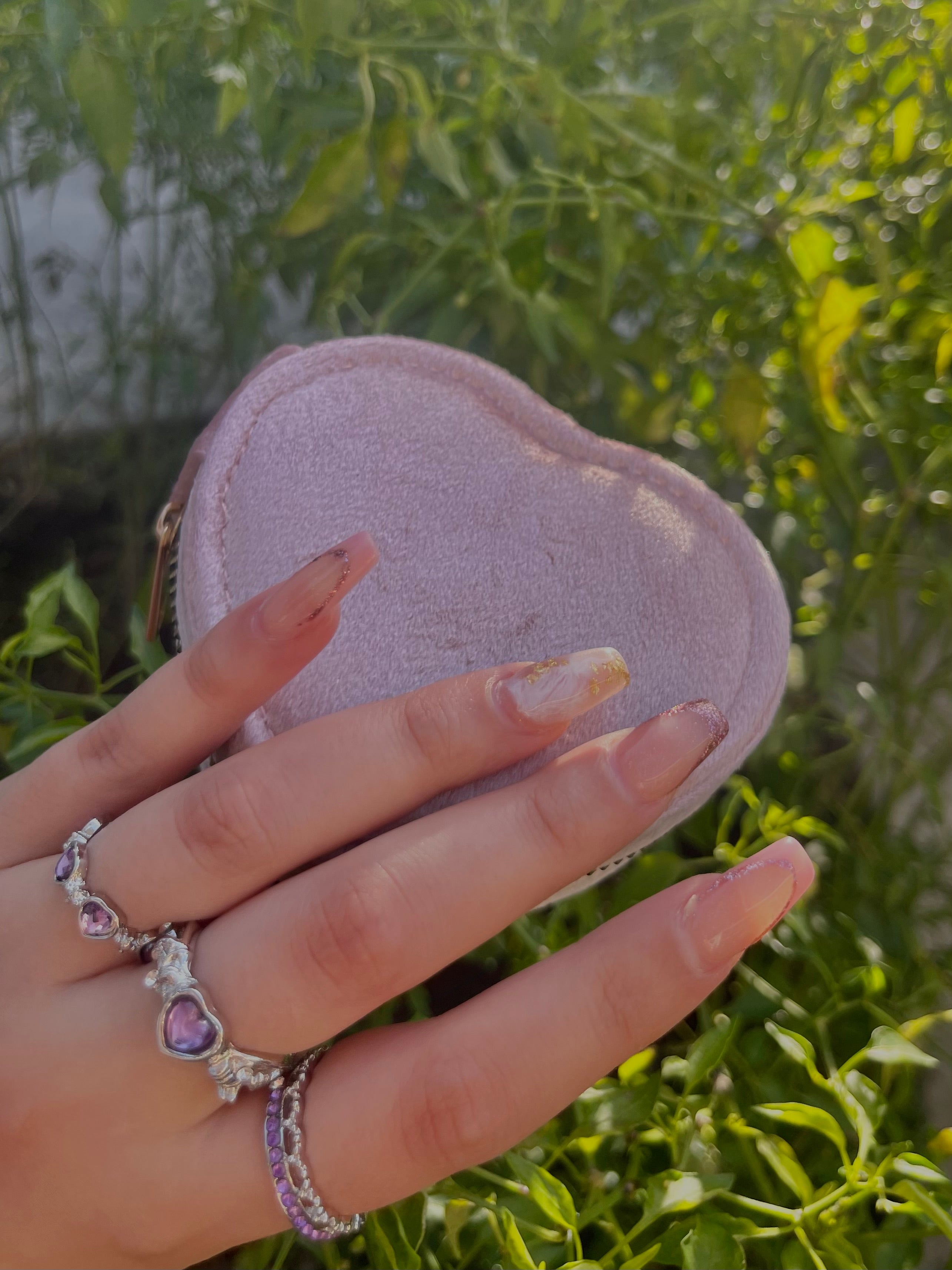 Purple Icy Silver Ring