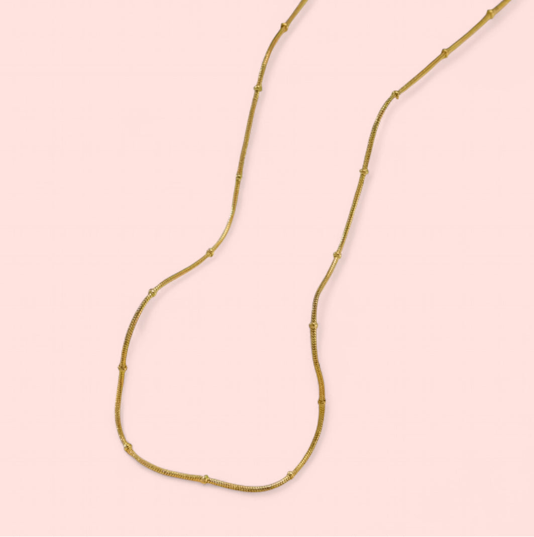 Gold Chain Stainless Steel Necklaces: Beaded, Snake, Cuban, Figaro, Twisted, Paperclip, Shinny