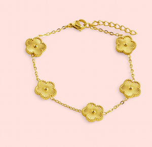 Golden Clover Bracelet Stainless Steel