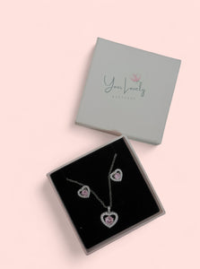 Yours Truly Set (Necklace and Earrings) Sterling Silver 925