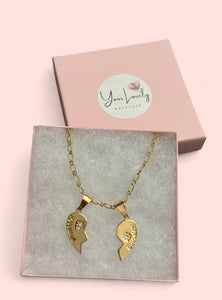Soulmate Heart Half Pendant Gold Plated Necklace