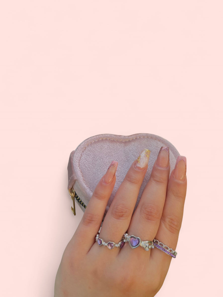 Purple Crown Silver Plated Adjustable Ring