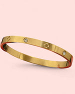 Load image into Gallery viewer, Gold Clover Bangle Stainless Steel Bracelet
