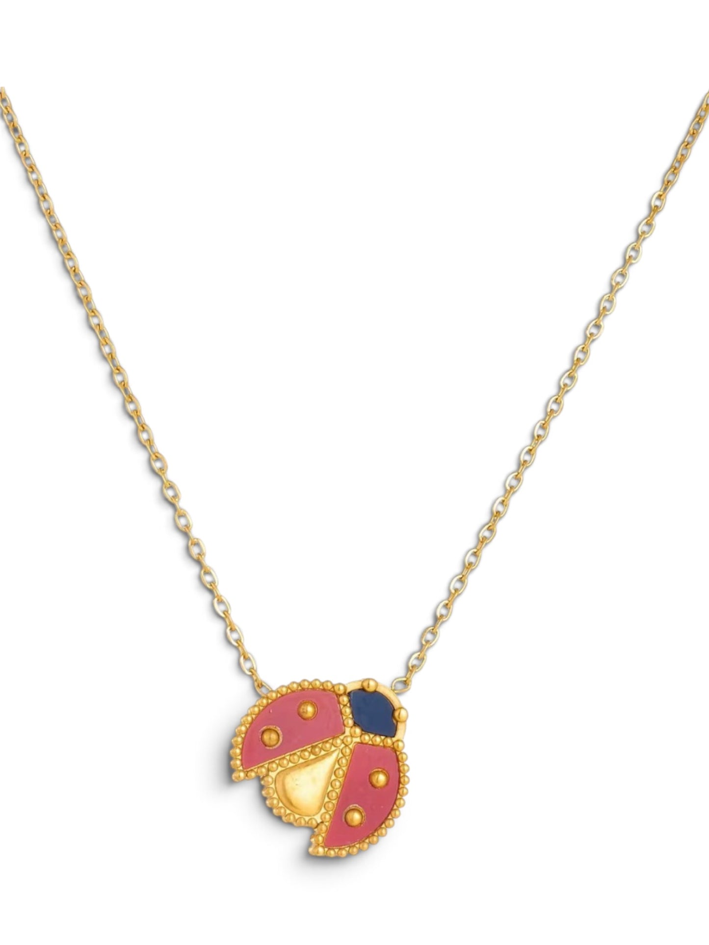 Luxe Ladybug Stainless Steel Jewelry Set – Necklace, Bracelet & Earrings