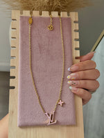 Load image into Gallery viewer, Lucky Gold Pink/Black Stainless Steel Necklace
