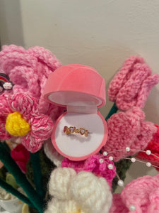 Pink Hearts Ring