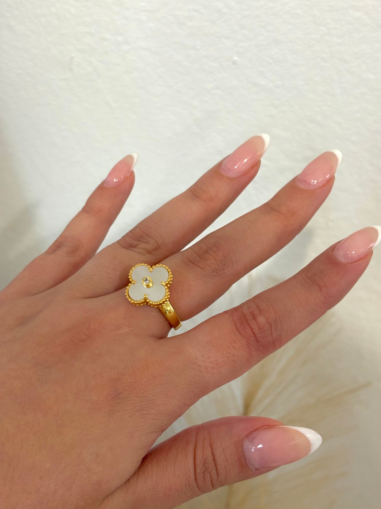 The Pearl Blossom Clover Ring