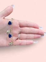Load image into Gallery viewer, Virgencita Blue Roses Bracelet
