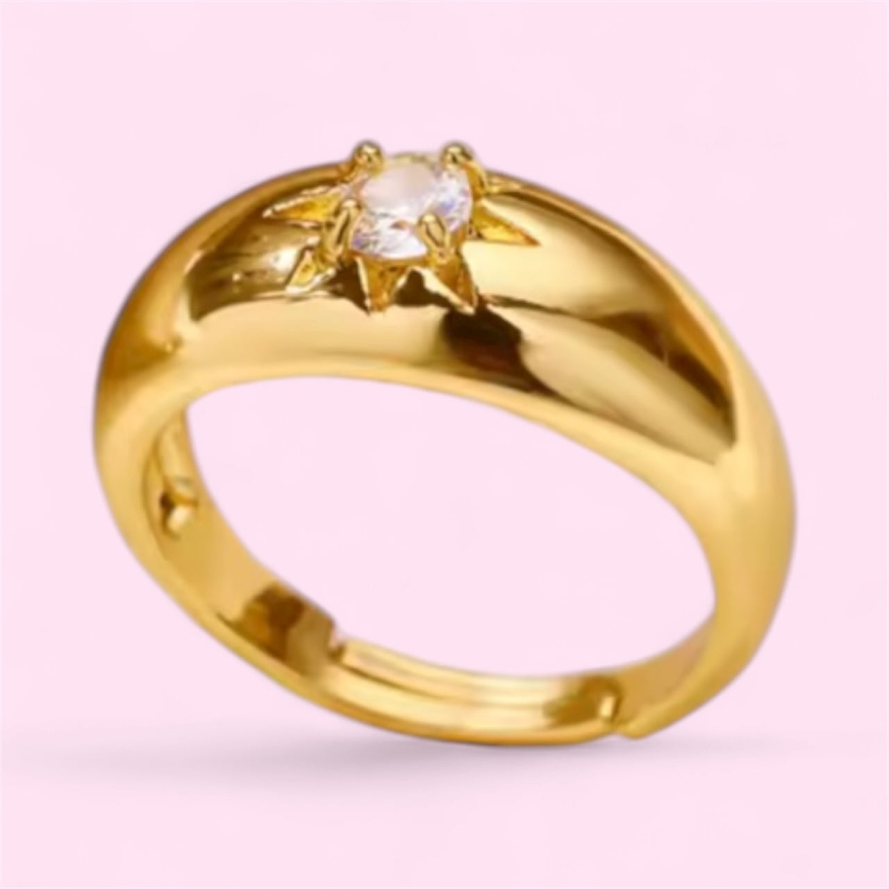 El Sol Sun Star Stainless Steel Adjustable Ring