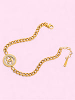 Load image into Gallery viewer, CC Rhinestone Cuban Chain Stainless Steel Bracelet
