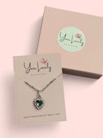 Load image into Gallery viewer, Silver Black Heart Rhinestone Pendant Necklace
