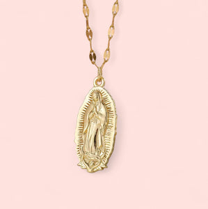 Golden Virgencita Stainless Steel Necklace