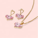 Load image into Gallery viewer, Dainty Pink Heart (Necklace and Earrings)
