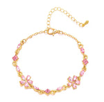 Load image into Gallery viewer, Flower Rhinestone Bracelet 18k Gold Plated

