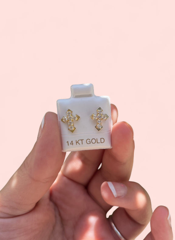 14k Gold Diosito Rhinestone Earrings