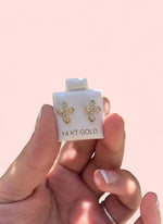 Load image into Gallery viewer, 14k Gold Diosito Rhinestone Earrings
