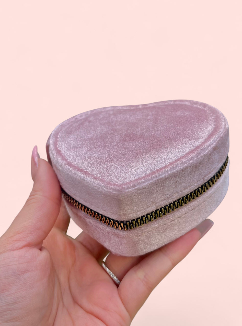Heart Shaped Jewelry Velvet Box
