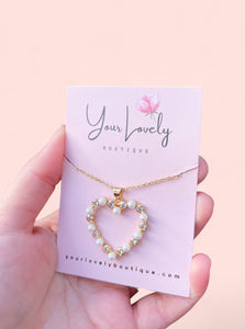 Pearl Corazon Gold Plated Stainless Steel Necklace