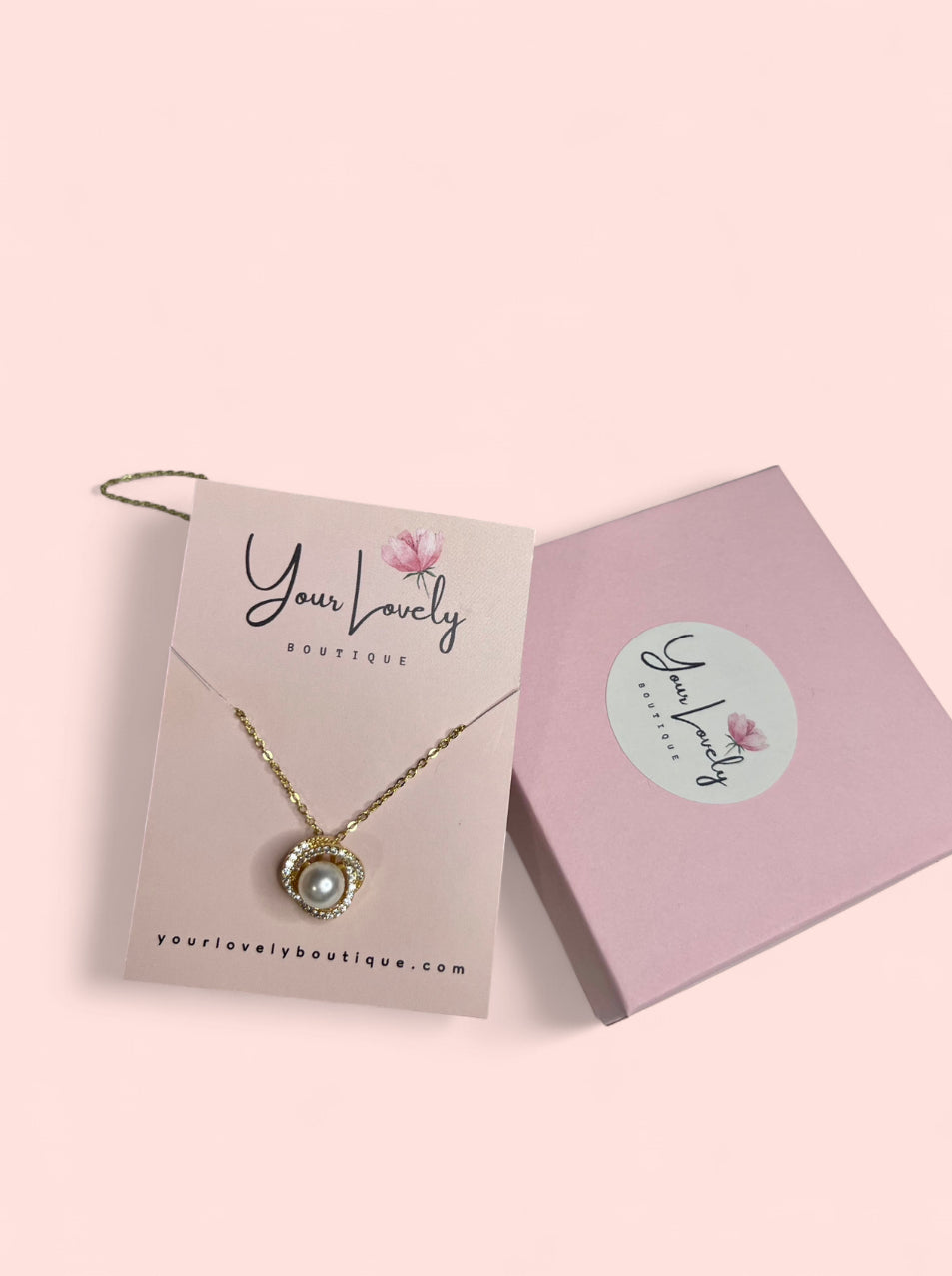 Pearl Pendant Gold Stainless Steel Necklace