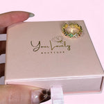 Load image into Gallery viewer, Gold Colorful Rhinestone Flower Stainless Steel Adjustable Ring
