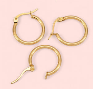 Gold Hoop 20MM Stainless Steel Earrings
