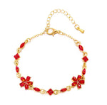 Load image into Gallery viewer, Flower Rhinestone Bracelet 18k Gold Plated
