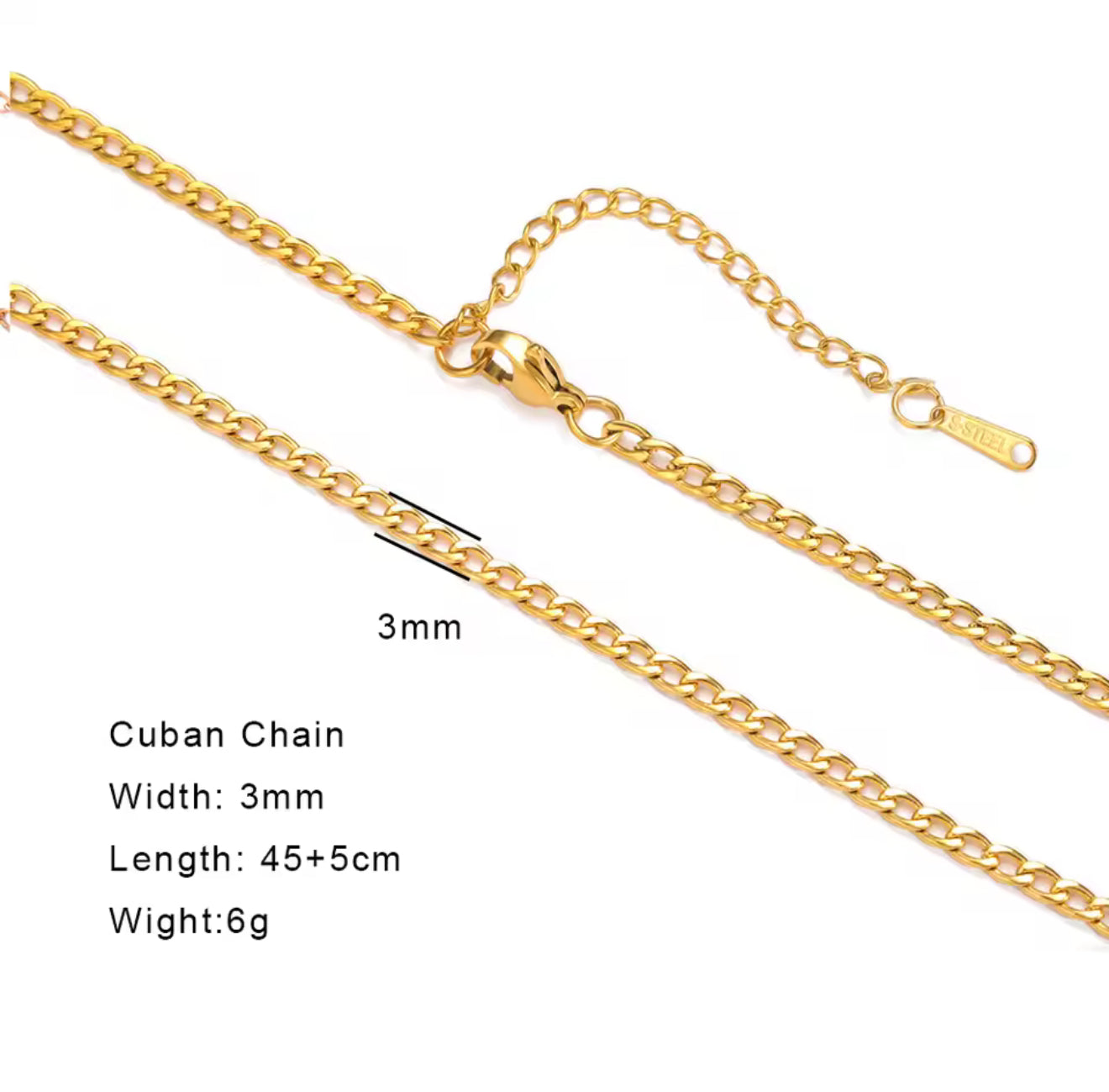 Gold Chain Stainless Steel Necklaces: Beaded, Snake, Cuban, Figaro, Twisted, Paperclip, Shinny