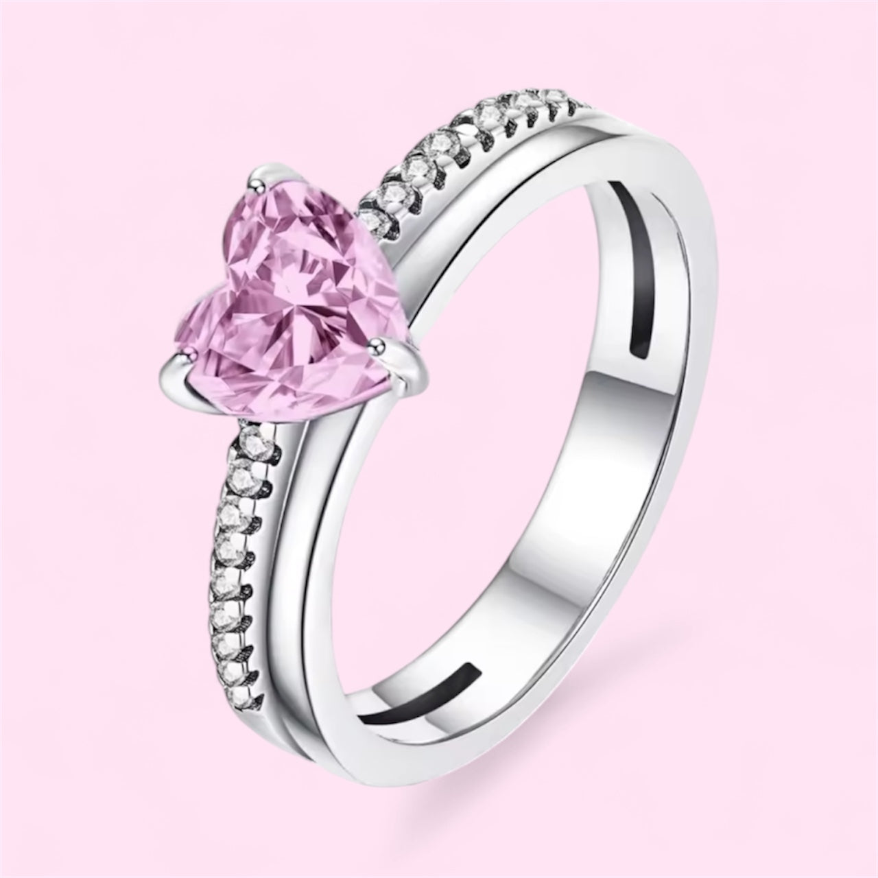 Sterling Silver Rings Size 7(Ready to ship): Bows, Heart, Pink, Red, Blue, S925