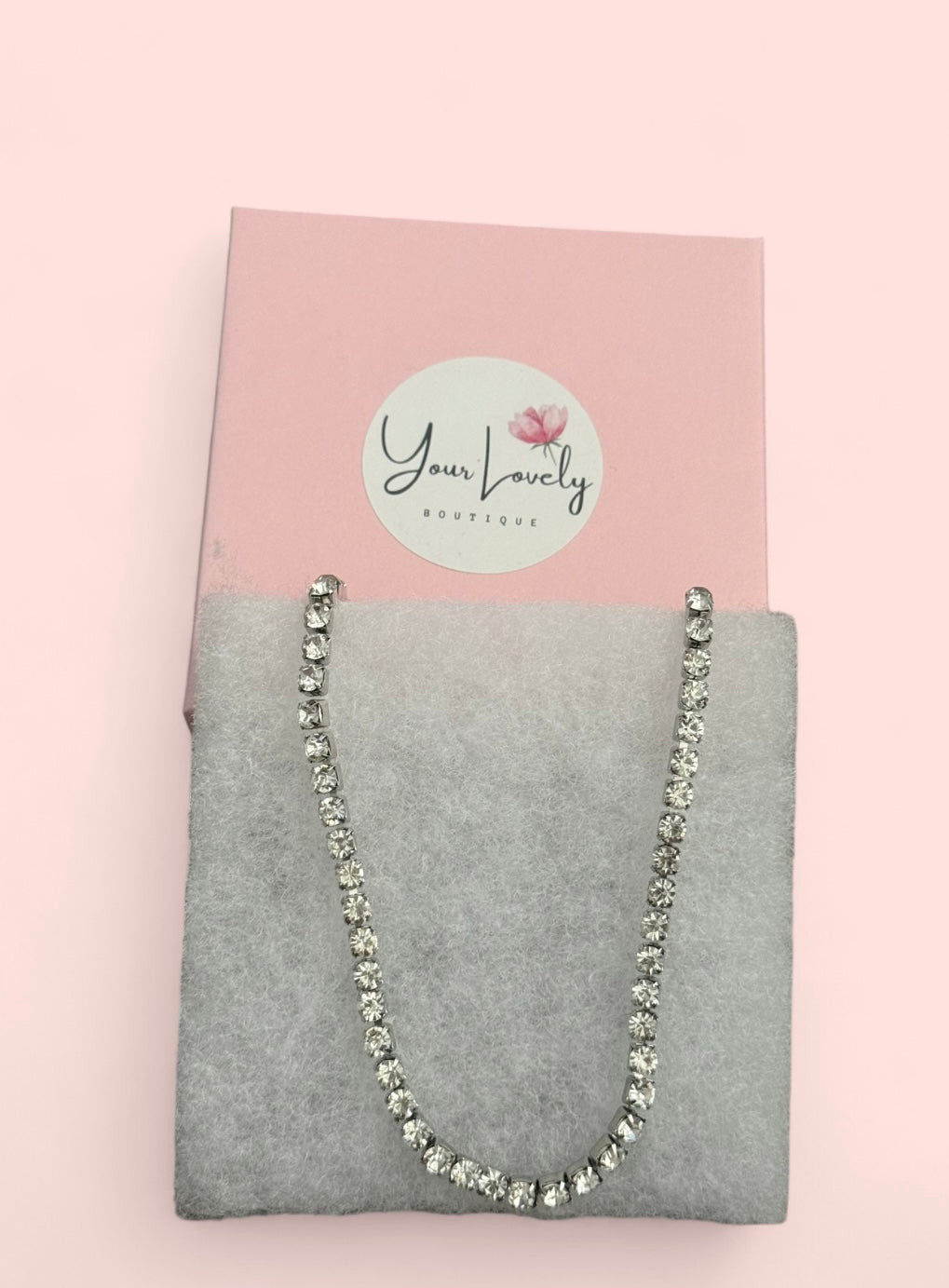 Silver Rhinestone Choker Necklace