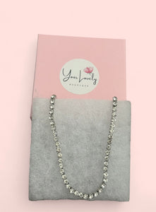 Silver Rhinestone Choker Necklace