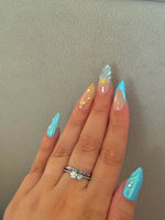 Load image into Gallery viewer, Crystal Blue Flower Ring
