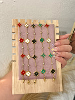 Load image into Gallery viewer, Luxe Multicolor Clover Zirconia Stainless Steel Bracelet
