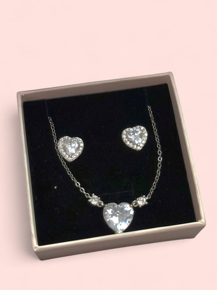 Forever Yours Set (Necklace and Earrings) Sterling Silver 925