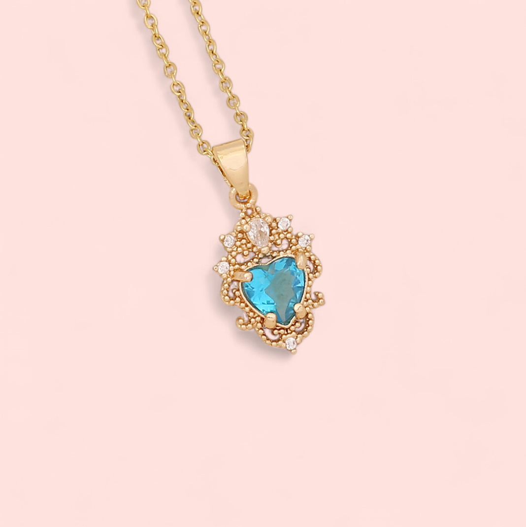 Aqua Gold Stainless Steel Necklace