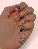 Load image into Gallery viewer, Pink Halo Silver Necklace

