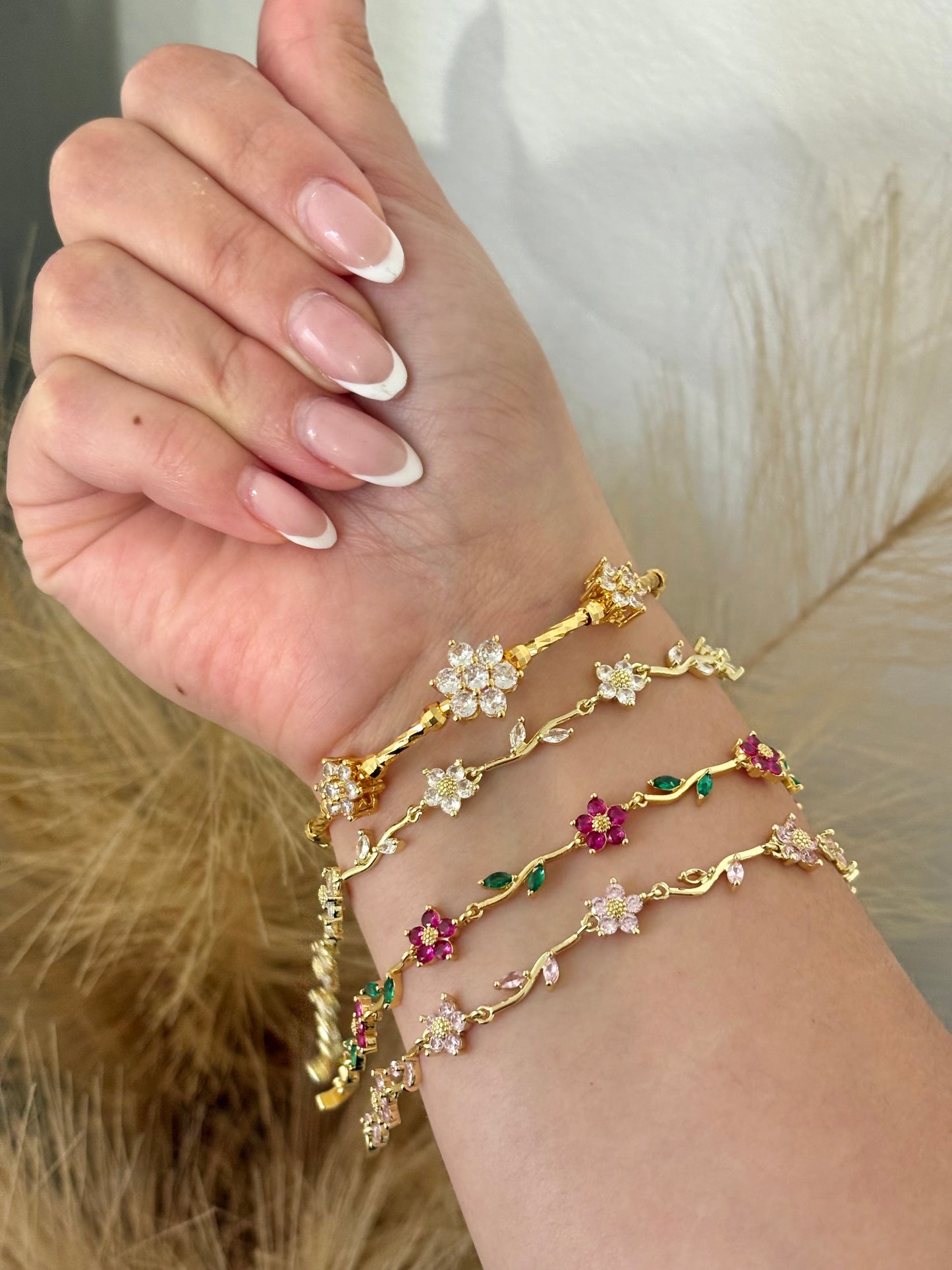 Blooming Garden Floral Bracelets – 18K Gold Plated Stainless Steel
