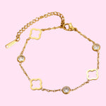 Load image into Gallery viewer, Luckiest Clover Rhinestone Bracelet &amp; Necklace in Gold and Silver Stainless Steel
