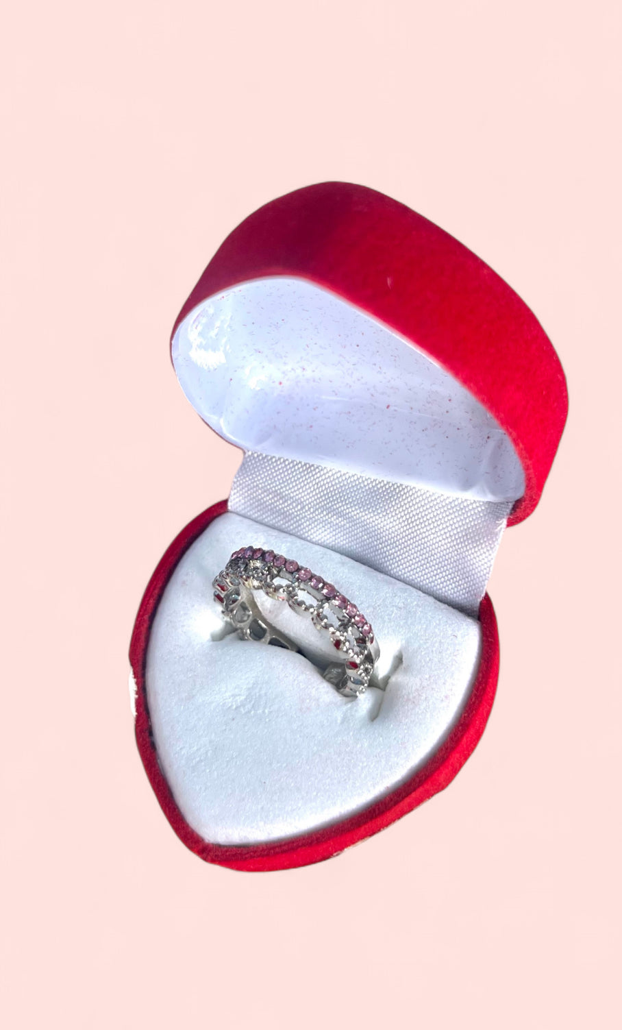Pink Crown Ring (Silver)