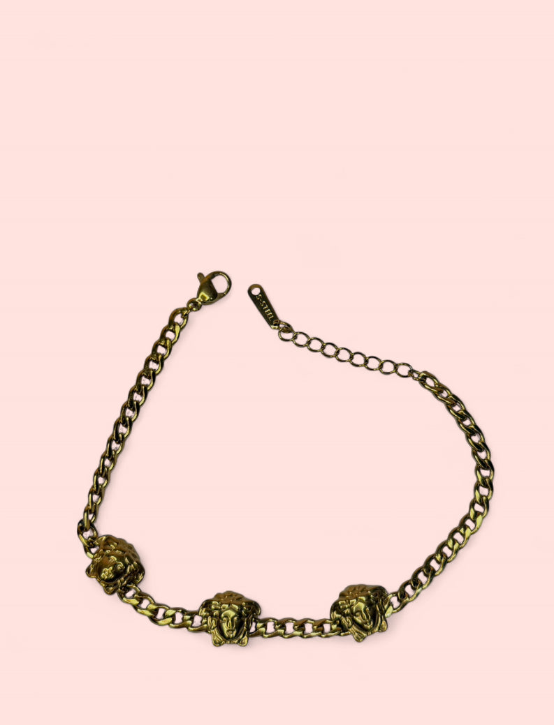 Luxury Medusa Gold Chain Stainless Steel Bracelet