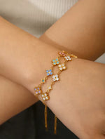 Load image into Gallery viewer, Gold Colorful Clover Stainless Steel Bracelet
