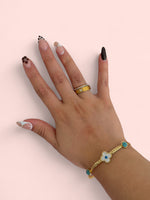 Load image into Gallery viewer, Gold Clover Mal De Ojo Stainless Steel Bracelet
