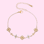 Load image into Gallery viewer, Gold Colorful Clover Stainless Steel Bracelet
