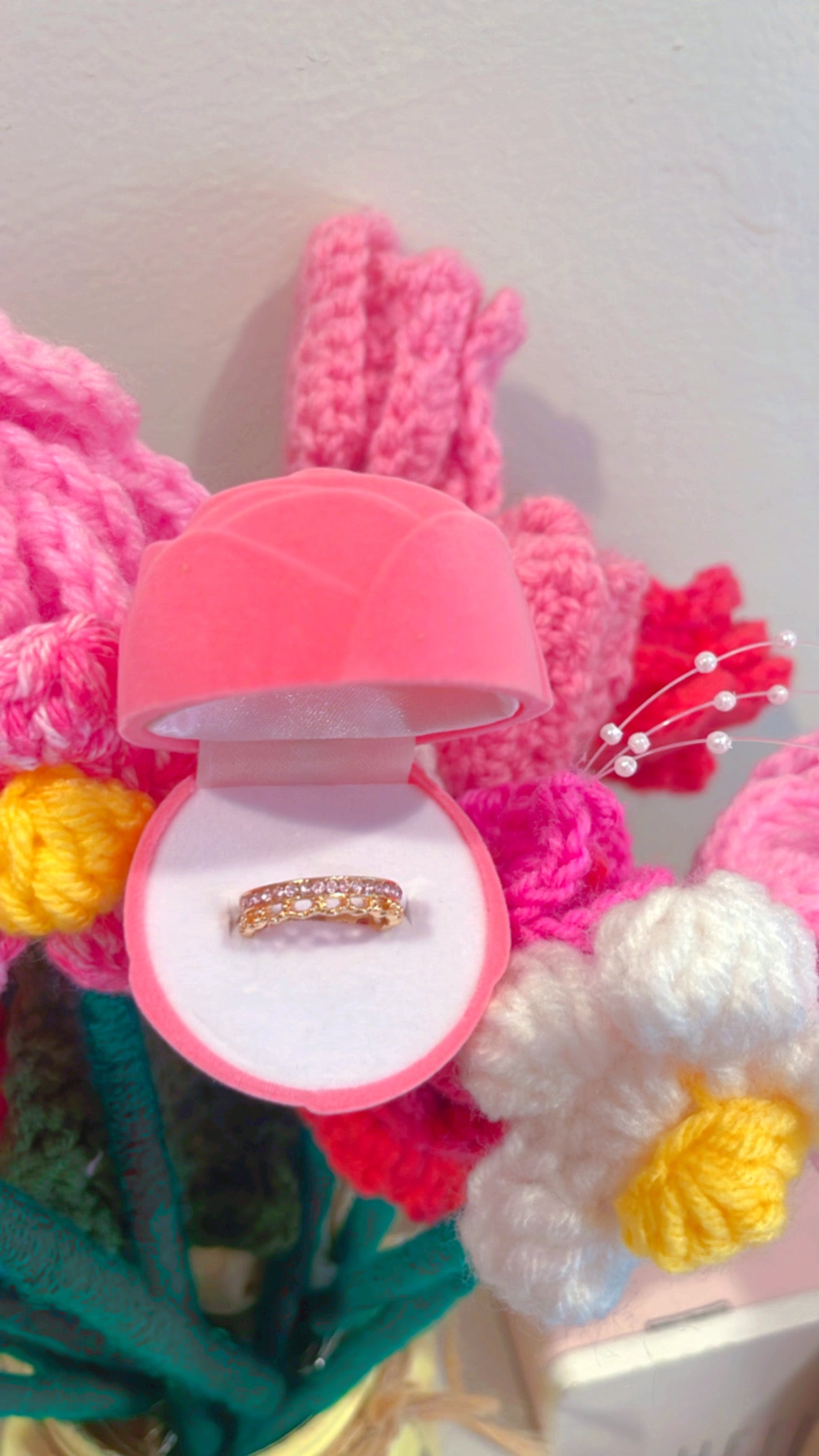 Pink Crown Ring