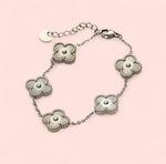Load image into Gallery viewer, Silver Clover Stainless Steel Bracelet
