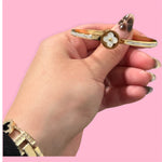 Load image into Gallery viewer, White Clover Rhinestone Bangle Stainless Steel Bracelet
